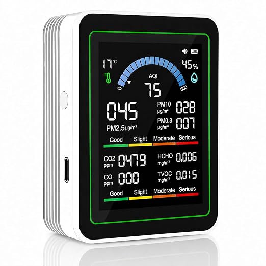 Upgraded 10-in-1 Smart Air Quality Monitor – Professional Indoor Air Test Kit by YISPK