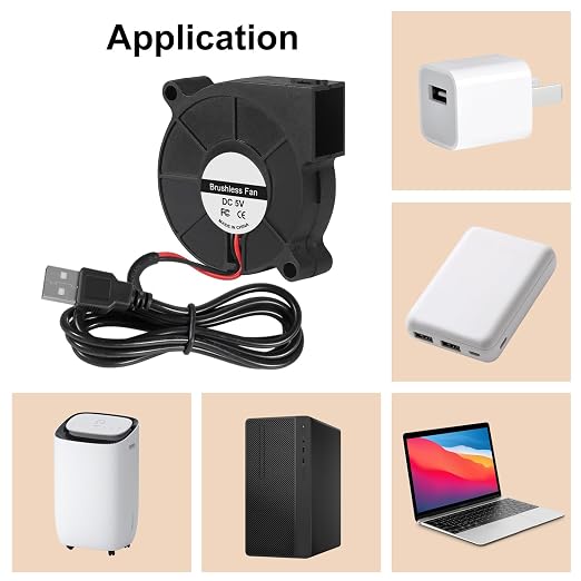 6Pcs 50mm Cooling USB Blower Fan 5015 5V USB 5 Volt Fans Blower Turbine Turbo - Image 6