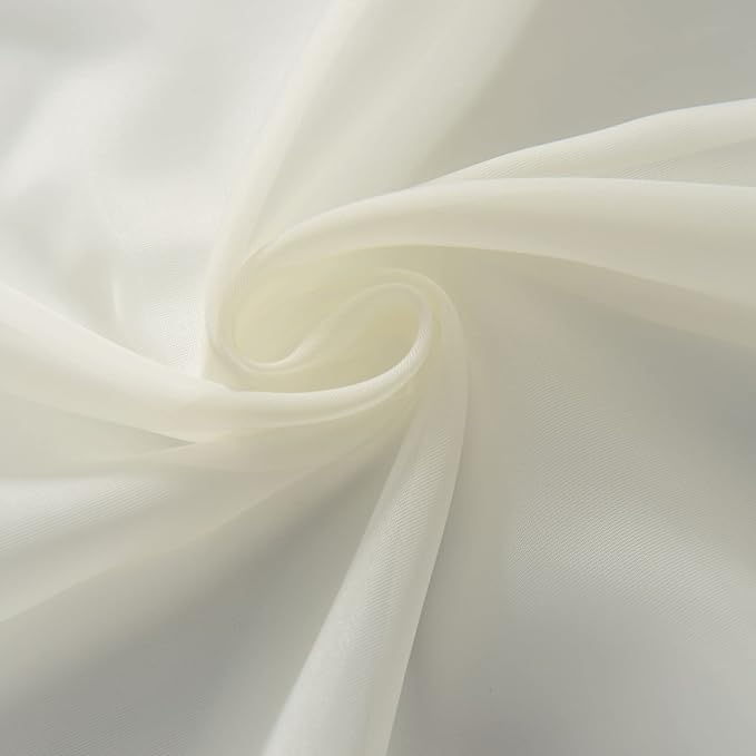 SpaceDresser Basic Rod Pocket Sheer Voile Window Curtain Panels White 1 Pair 2 Panels 70 Width 63 Inch Long for Kitchen Bedroom Children Living Room Yard(Ivory,70 W x 63 L)