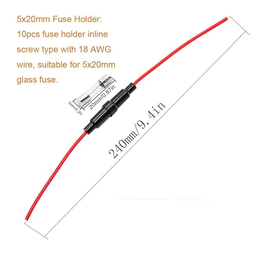 5x20 mm Fuse Holder Inline Screw Type - Image 5