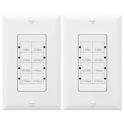 TOPGREENER 4 Hour Countdown Switch Timer | in-Wall, Electrical Switch by TOPGREENER