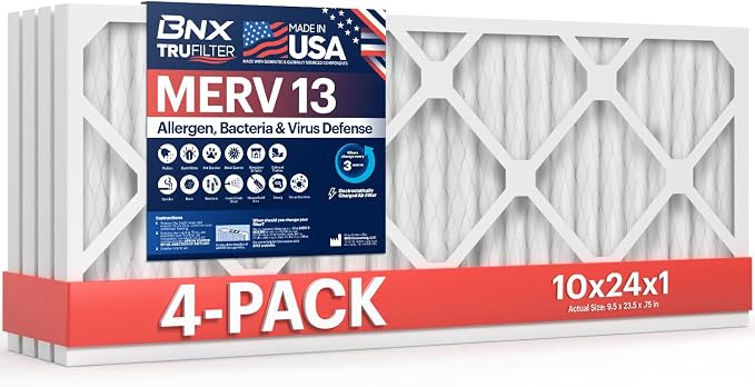 BNX TruFilter 10x24x1 Air Filter MERV 13 by BNX
