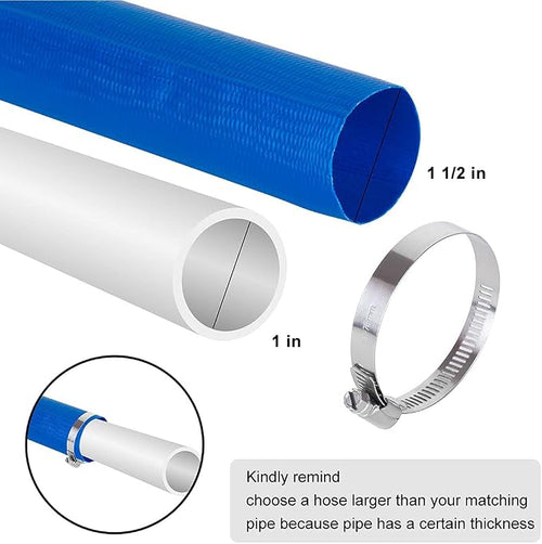 1 1/2 IN x 100 FT Pool Backwash Hose, Heavy Duty Flat Discharge Hose, Weather - Image 2