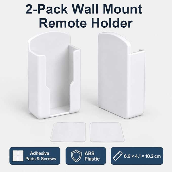NEWHOOK 2 Pcs Remote Control Holder Wall Mount Self Adhesive - Image 2