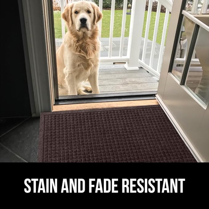 GORILLA GRIP® Ultra Absorbent Front Door Mat Outside Entrance 35x23, Traps Dirt and Moisture, HydroABSORB Indoor Outdoor Doormat Holds Up to 5.7 Cups Water, Stain and Fade Resistant Welcome Mat Coffee