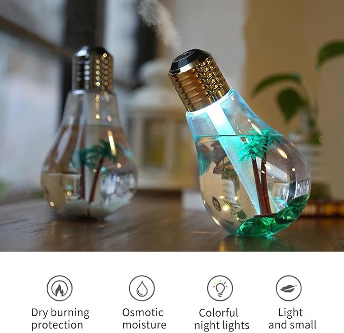 USB Air Humidifier Bulb with 7 Colors, Portable Bulb Ultrasonic Humidifier - Image 8
