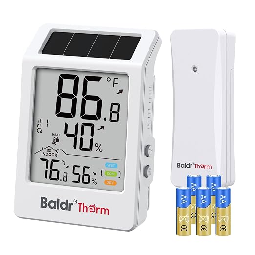 BaldrTherm Indoor Outdoor Thermometer Wireless, Digital Temperature Humidity by BaldrTherm
