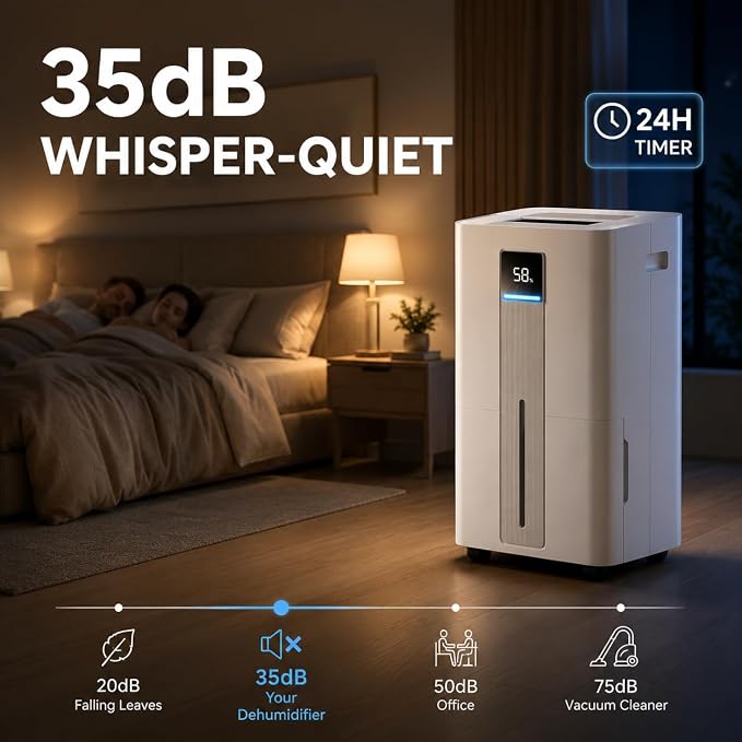 Dehumidifier for Basement and Home, 6000 Sq. Ft 100 Pint Portable Dehumidifier - Image 4