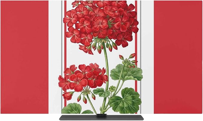 Spring Summer Flowers Geranium Indoor TV Cover, Elastic TV Screen Protector Red by Unknown