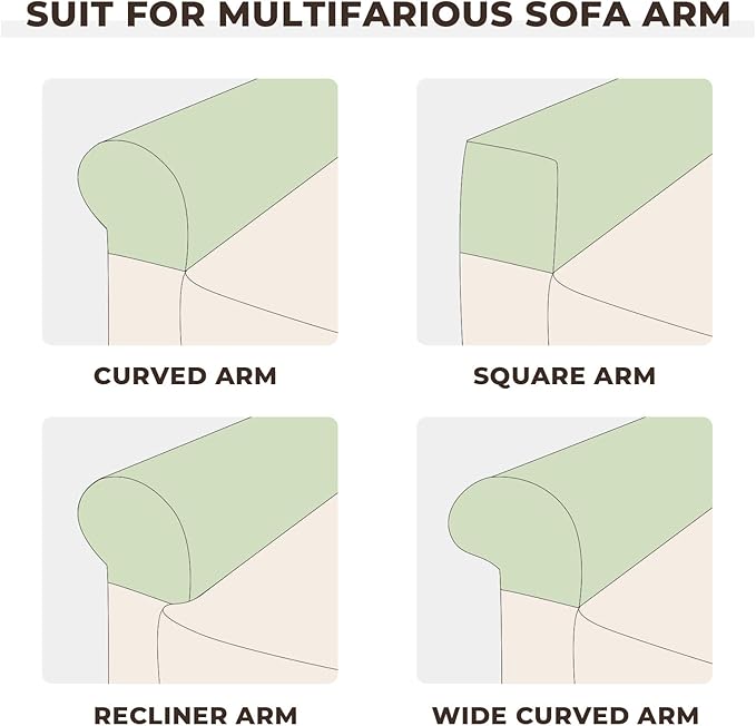 Couch Arm Covers 2 Pcs Sofa Armrest Covers Stretch Couch,Armrest Cover for Chairs Scratch-Resistant Sofa Arm Cover Armchair Slipcovers,Christmas Green