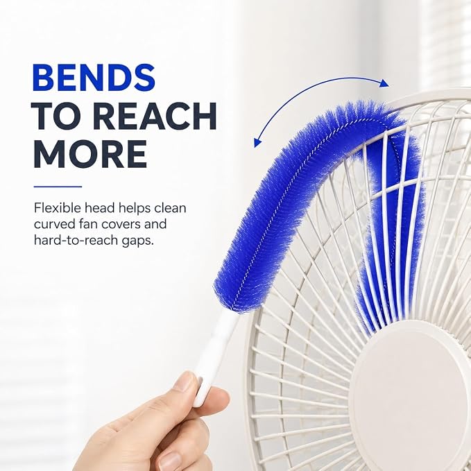 Bendable Microfiber Head, Reusable Dust Remover, Fan Cleaner Brush Washable - Image 3