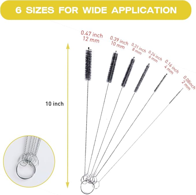 Brush Family Straw Cleaner Brush Set, 6 Piece Long Drinking Straws Cleaning - Image 2