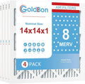 14x14x1 Air Filter 4 Pack MERV 8 MPR 700 FPR 5- GoldBon AC Filter USA Design- by Unknown