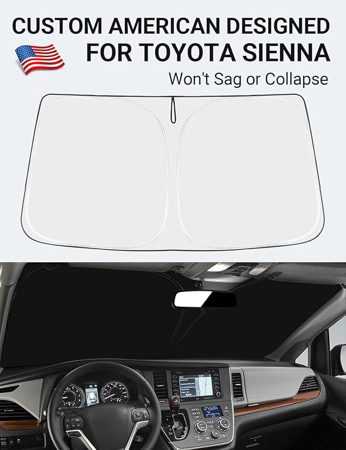 Proadsy 2026 Upgrade Front Windshield Sun Shade Foldable Sunshade Protector - Image 2