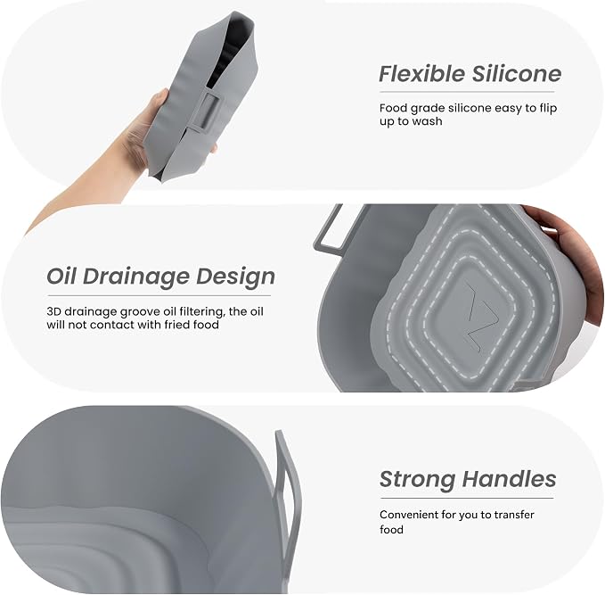 Li&Zhao Silicone Air Fryer Liners Reusable - Image 6