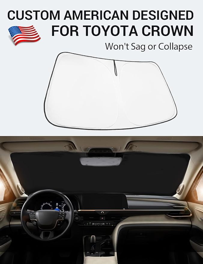 Proadsy Windshield Sun Shade for Toyota Crown 2023 2024 2025 2026 Foldable - Image 2