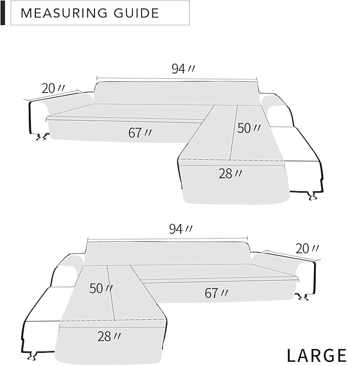 Easy-Going L Shape Sofa Cover Sectional Couch Cover Chaise Lounge Sofa Slipcover Furniture Protector Mat for Pets Dog Cat (Large, Coffee/Coffee)