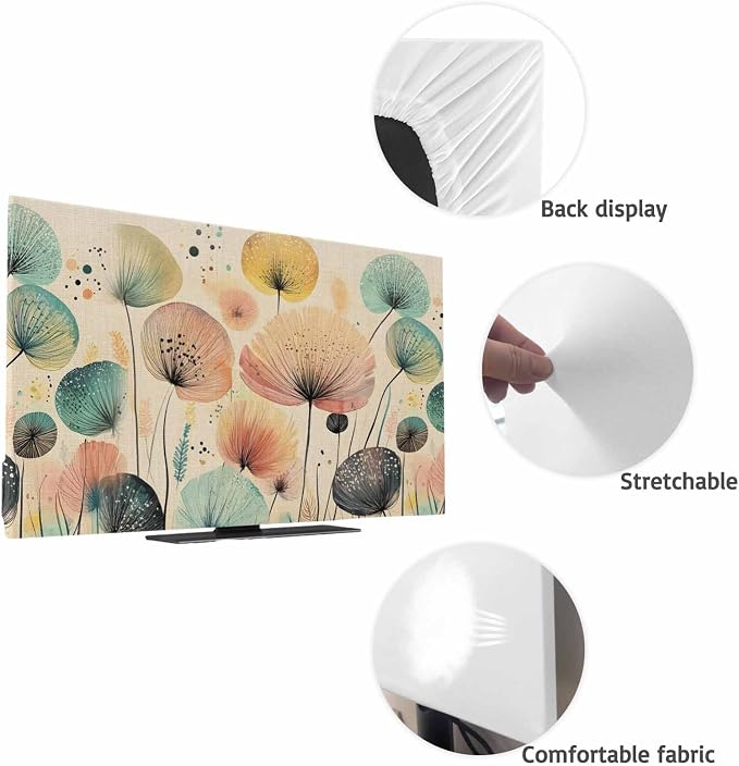 Colorful Dandelion Abstract Flower Indoor TV Cover, Elastic TV Screen Protector - Image 7