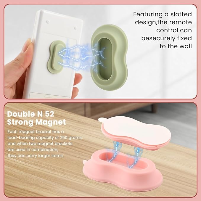 6 Pack Magnetic Remote Control Holder Wall Mount, Silicone Magnetic Organizer - Image 4