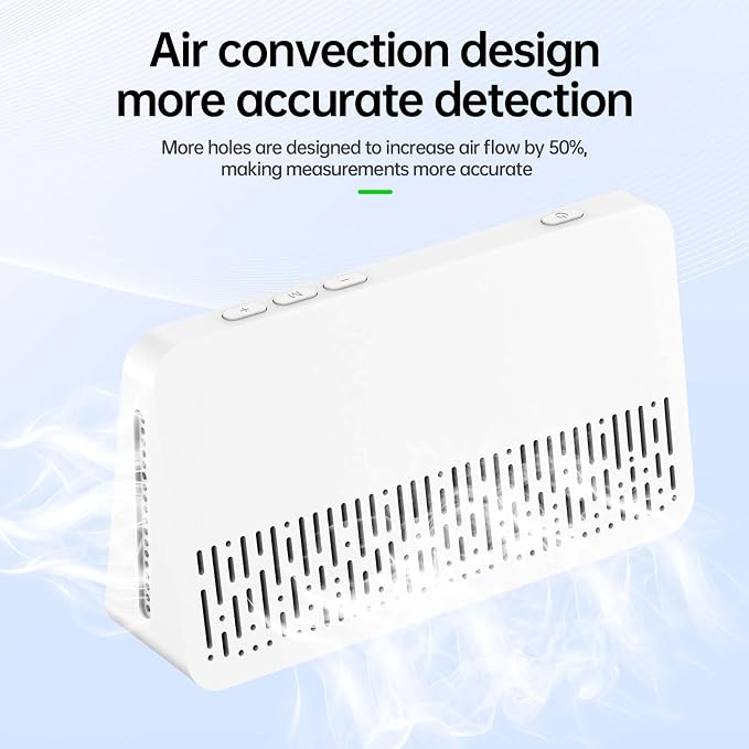 CIS 7-in-1 Air Quality Monitor, Indoor Humidity Monitor, Temperature, Date - Image 6