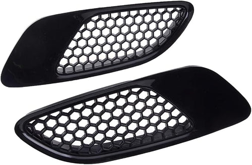 1 Pair Car Front Bonnet Hood Vent Air Intake Cover Glossy Black, - Image 2