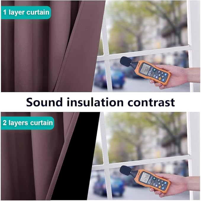 NICETOWN Room Warming Thermal Insulated 100% Blackout Curtains, Sound Proof Drapes with Black Backing, Full Light Blocking Panels for Patio Sliding Door (Dry Rose, 1 Pair, 55 inches x 102 inches)