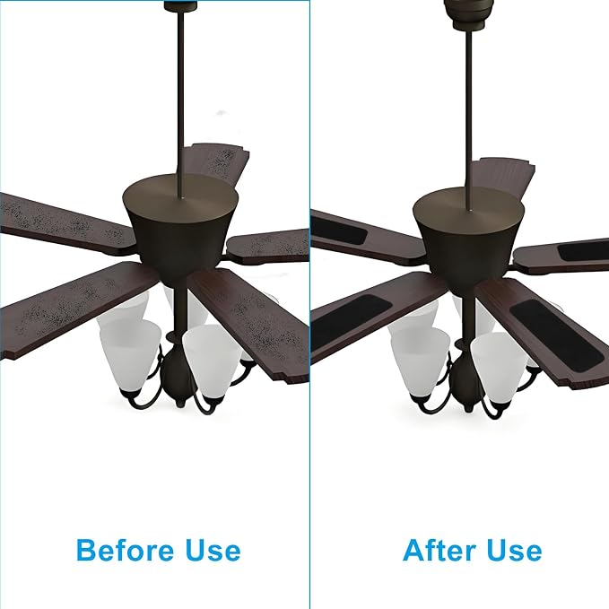 Zorfeter 15 PCS Activated Ceiling Fan Filters, Easy-Stick Ceiling Fan Blade - Image 6