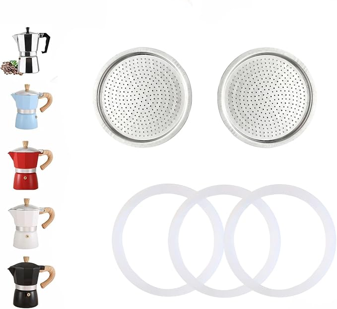 2 Pcs Filter with 3 Pcs Silicone Gasket Seals by Theperfectcombinationofcoffeehomeandhealthylivingmakingeverydayadayofrituals