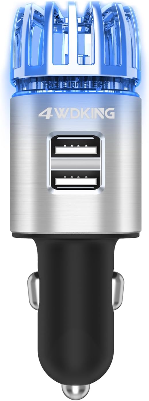 Car Air Purifier Ionizer, 12V Plug-in Car Air Freshener Gadgets by 4WDKING