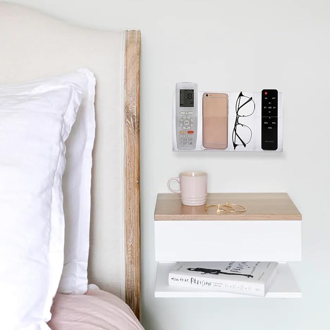Hipiwe Wall Mount Remote Control Holder Clear Acrylic Media Organizer Remote - Image 6