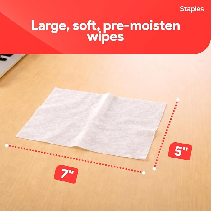 Staples Screen Cleaning Wipes – 100 per Tub, Safe - Image 4