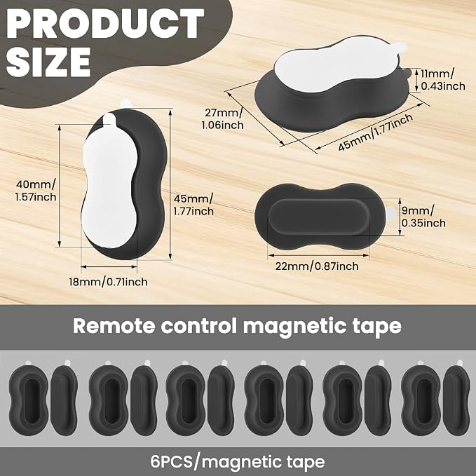 6 Pack Magnetic Remote Control Holder Wall Mount, Silicone Magnetic Organizer - Image 2