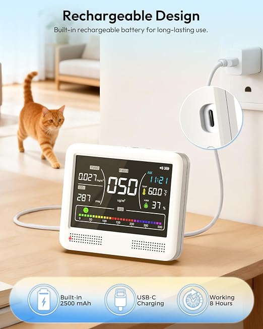 16-in-1 Air Quality Monitor Indoor, CO2 Monitor - Image 8