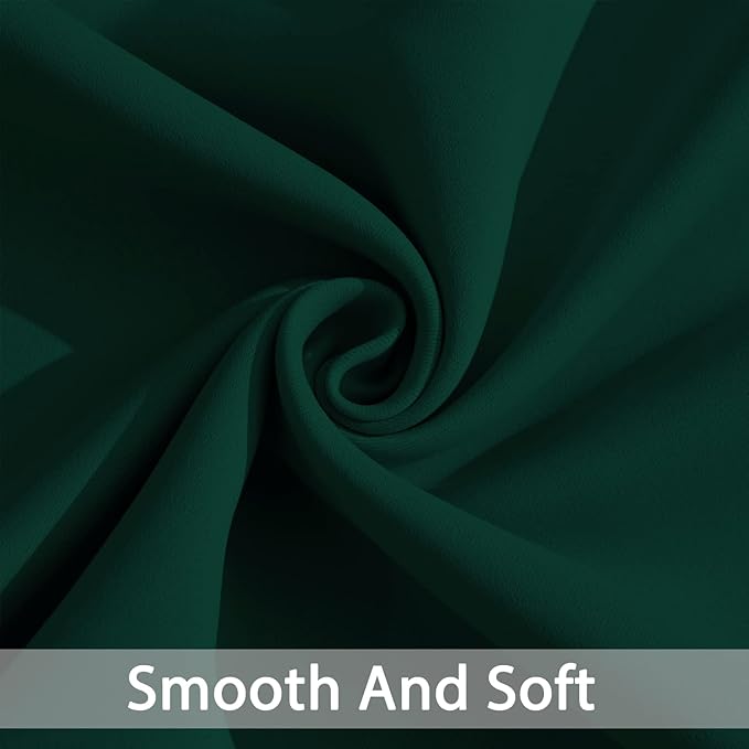 Yakamok Blackout Curtains Room Darkening Thermal Insulated Window Panels,Solid Grommet Top Drapes for Bedroom/Living Room(52Wx90L, Dark Green, 2 Panels)