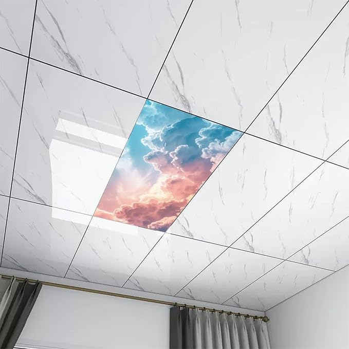 2PCS Fluorescent Light Covers for Classroom Ceiling Lights Magnetic Light Covers - Image 8