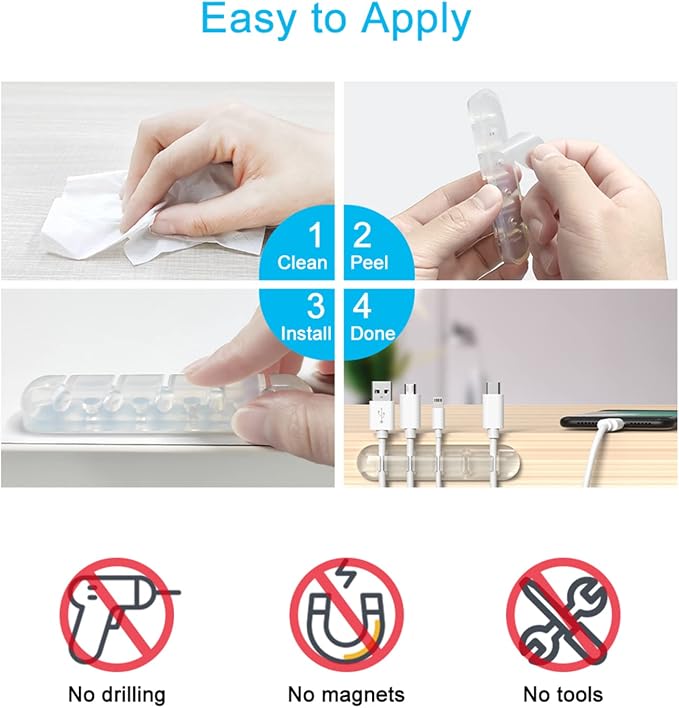 INCHOR Cord Organizer, Wire Organizer USB Cable Management Cord Keeper - Image 5