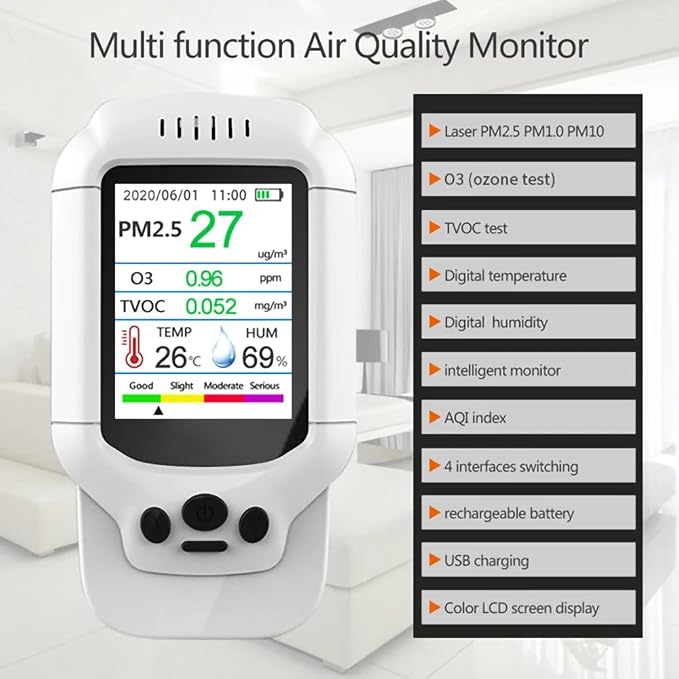 O3 Meter Ozone Monitor, Gas Detector Multifunctional Intelligent O3 Ozone Meter - Image 7