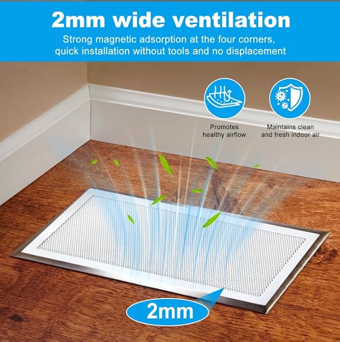 4-Pack 5"x11" White Powerful Magnetic Vent Covers - Image 3