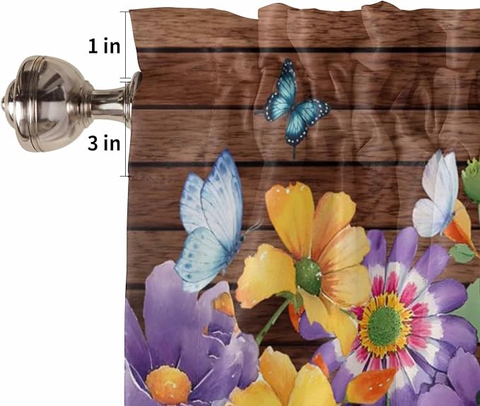 Spring Flowers Half Window Curtain 36 Inches Long, Watercolor Farmhouse - Image 6
