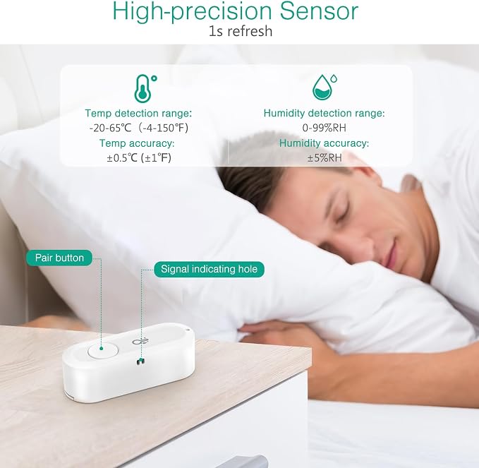 ORIA Wireless Thermometer Hygrometer, Upgraded Indoor Outdoor Hygrometer - Image 5