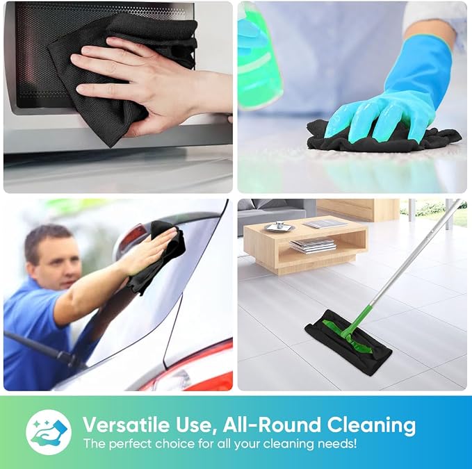 HOMEXCEL Black Microfiber Cleaning Cloths, 100 Pack Microfiber Towels - Image 6