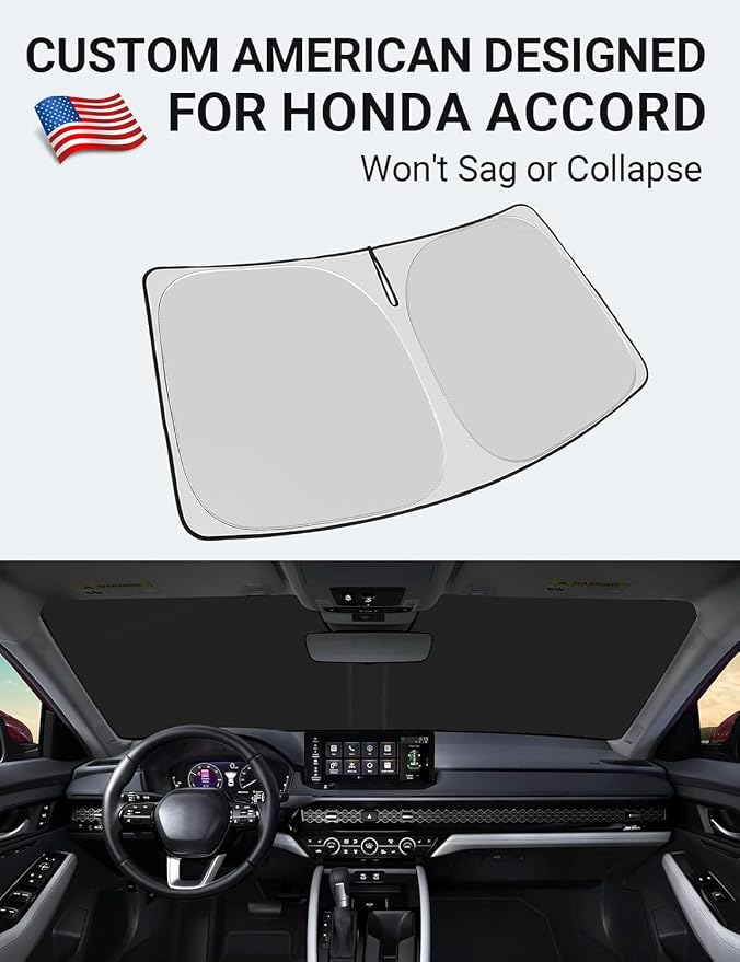 Proadsy Windshield Sun Shade for Honda Accord 2023-2025 2026 4-Layer Foldable - Image 2