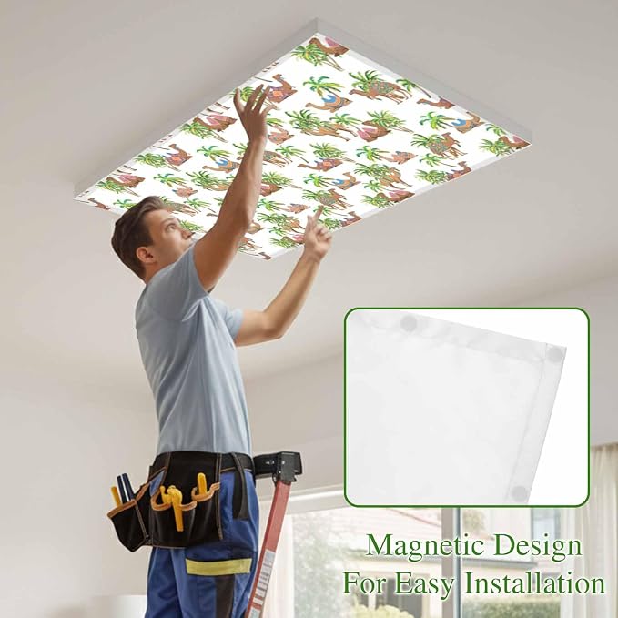 Fluorescent Light Covers for Ceiling Lights Deserts Camels Magnetic Light - Image 3