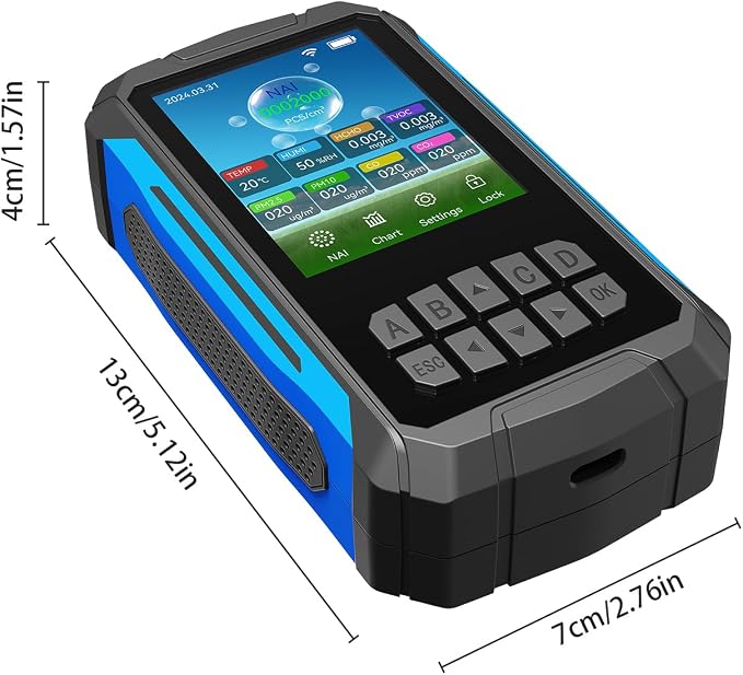 Generic Air Quality Monitor, 8 in 1 Indoor Air Quality Tester Detects Negative - Image 3