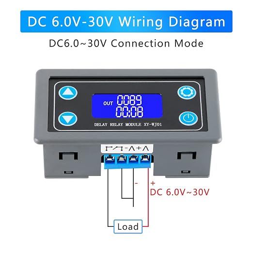 XY-WJ01 Delay Relay Timer Module DC 6-30V 12V 24V 0.01s-9999min 50mA Digital - Image 2