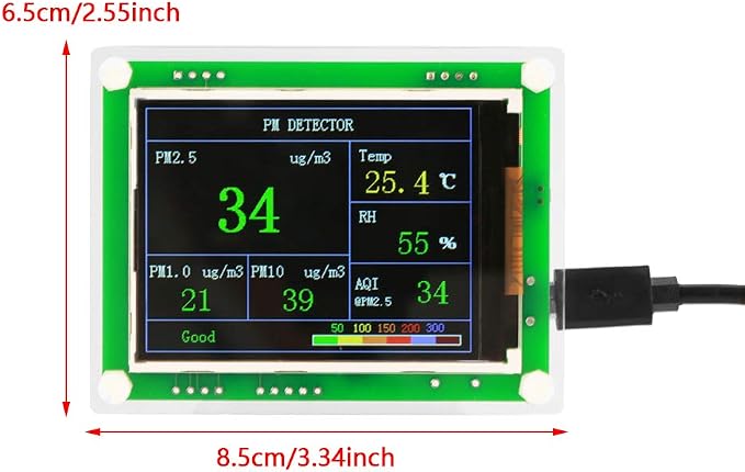 PM 2.5 Air Quality Monitor Indoor Outdoor, Air Quality Sensor Detector - Image 2