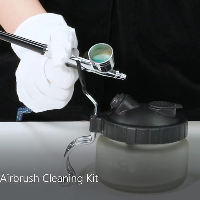 Airbrush Cleaning Pot Strong Glass Jar Bottles Kit - Image 7