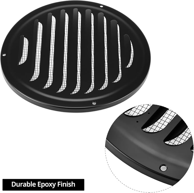 QWORK 6 Inch Black Soffit Vent Cover - Image 4