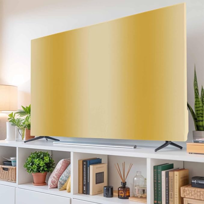 Ginger Yellow Color Gradient Indoor TV Cover, Elastic TV Screen Protector - Image 6