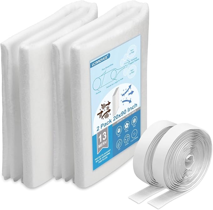 UCINNOVATE MERV 13 Filter Media 20"x90", 2 Pack 12.5 Ft² Cut to Fit by UCINNOVATE